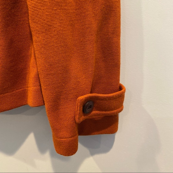 LUISA SPAGNOLI Wool Coatigan Burnt Orange Toggle Cardigan Jacket Small - Picture 2 of 9